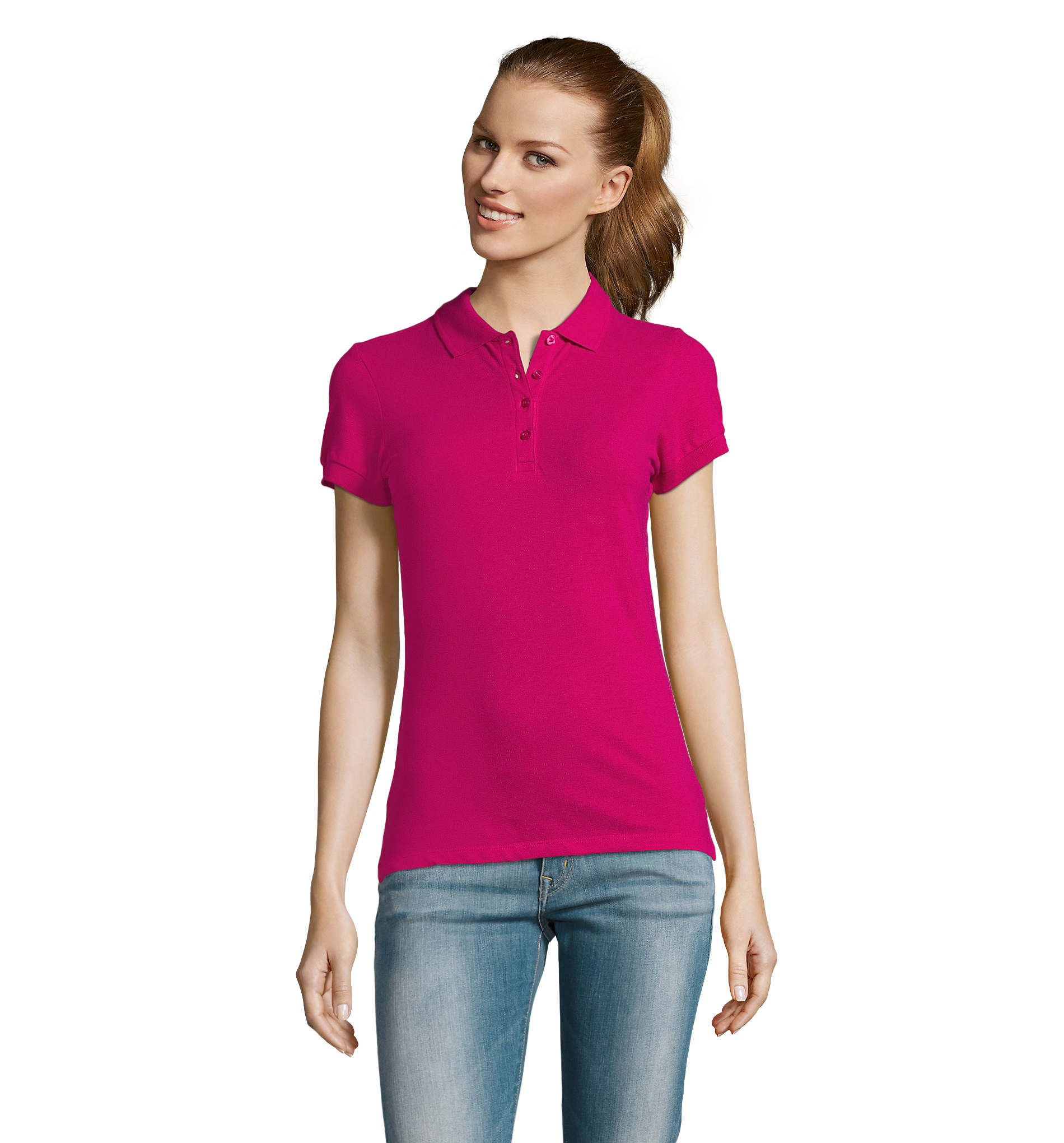 Polo publicitaire coton femme 170g - PASSION Fuchsia 1